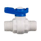 PVC Mini Ball Valve White, MM Thread - 1/2" (15mm)